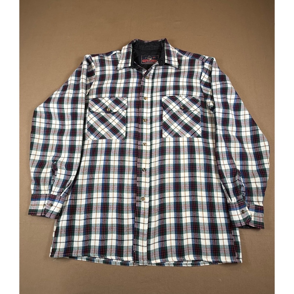 Vintage Back Packer Sportswear Plaid Flannel Shirt Men's Medium Long Sleeve